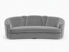 Josephine 230 Sofa by Munna in Medium Grey Cotton Velvet