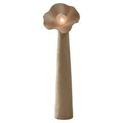 Unique, Large Hand Blown Glass and Fabric Eggshell Bloom Lamp Joanne Odisho