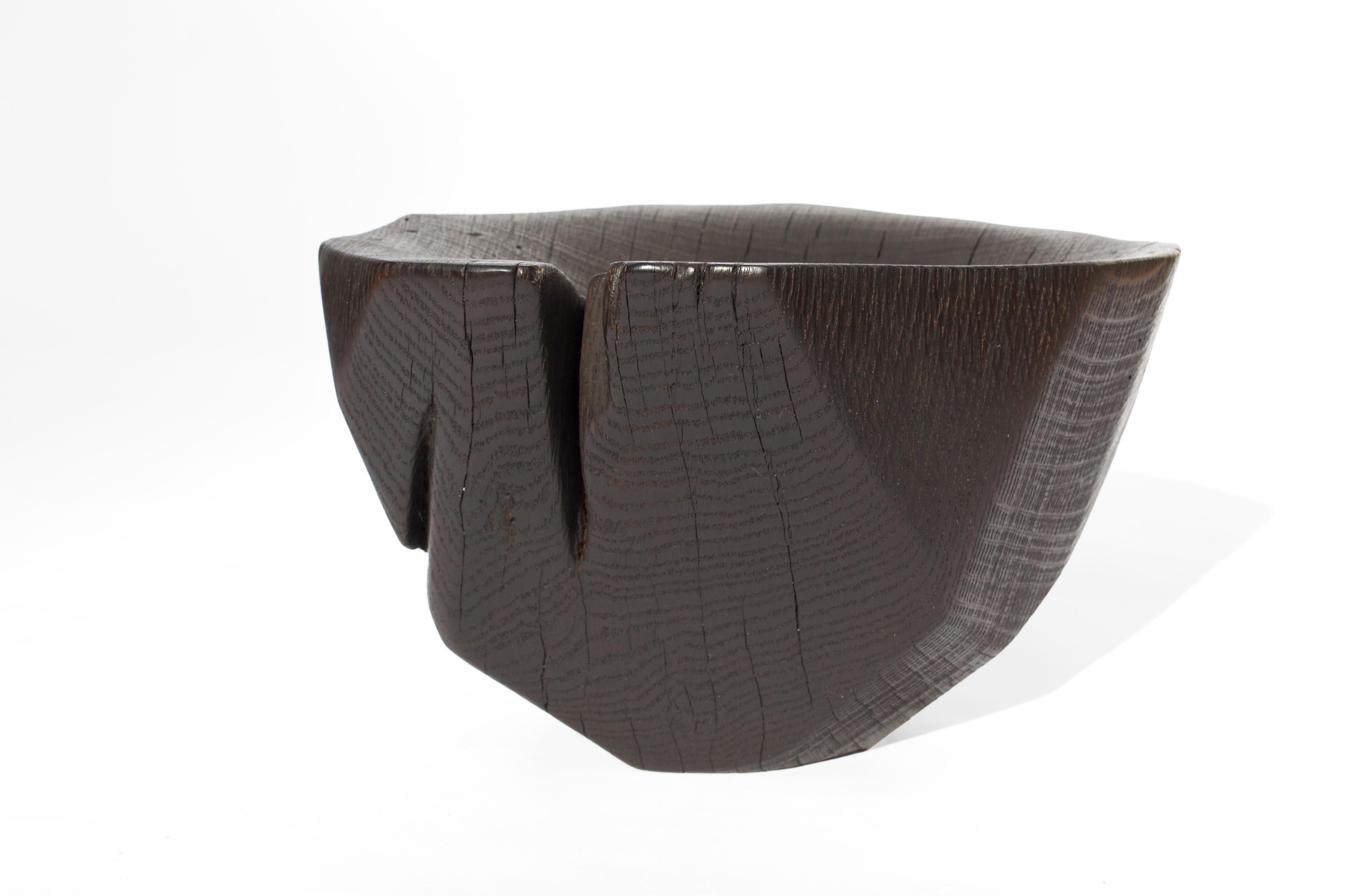 Contemporary V21274 Vessel in Oxidized Oak Wood by Jörg Pietschmann For Sale