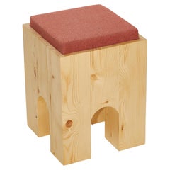 ARC-F4 Stool in Spruce Wood And Melange Fabric by Heilig Objects