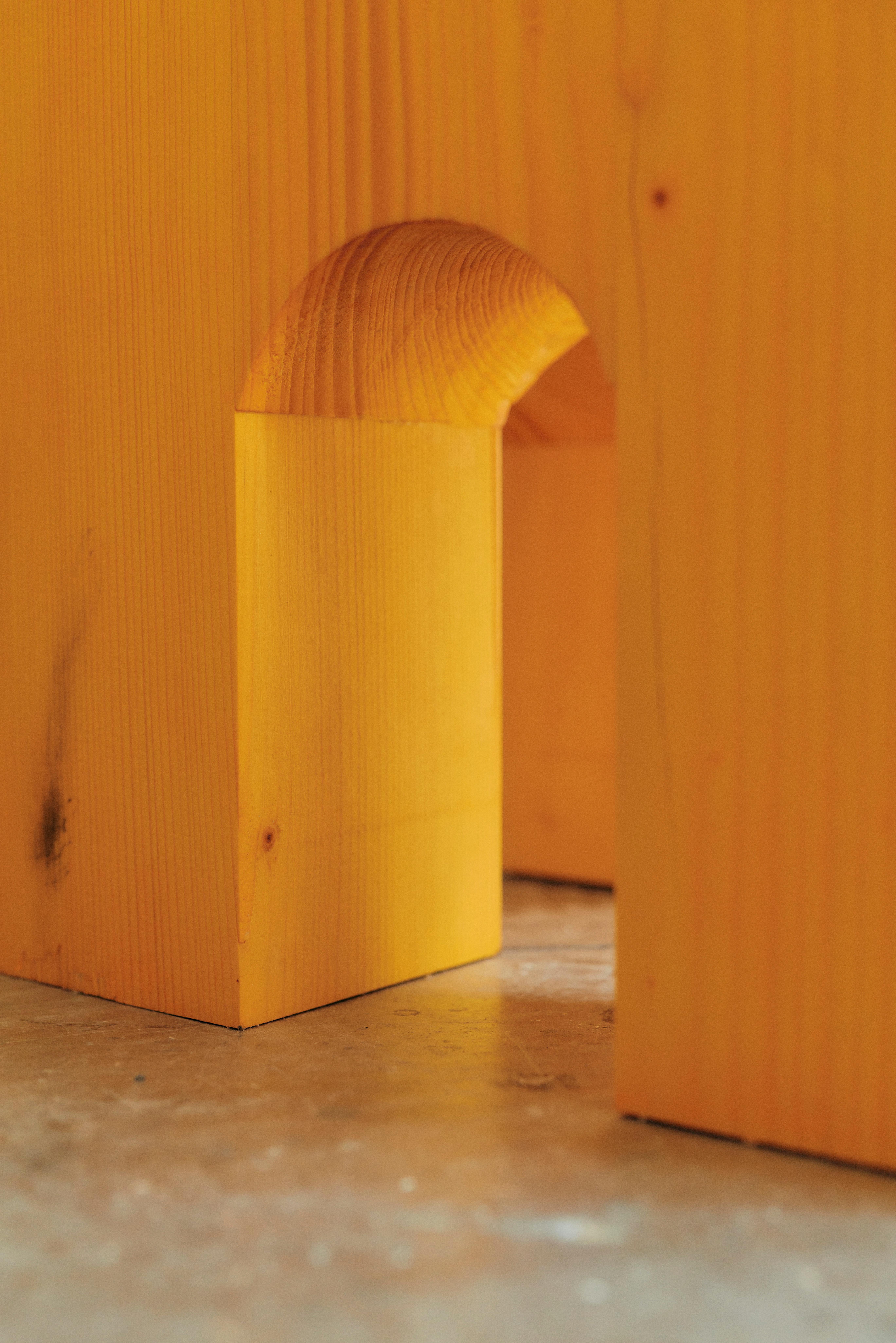 ARC-F4 Stool in Spruce Wood And Melange Fabric by Heilig Objects For Sale 6