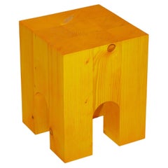 ARC-F4 Side Table in Yellow Stained Spruce Wood by Heilig Objects