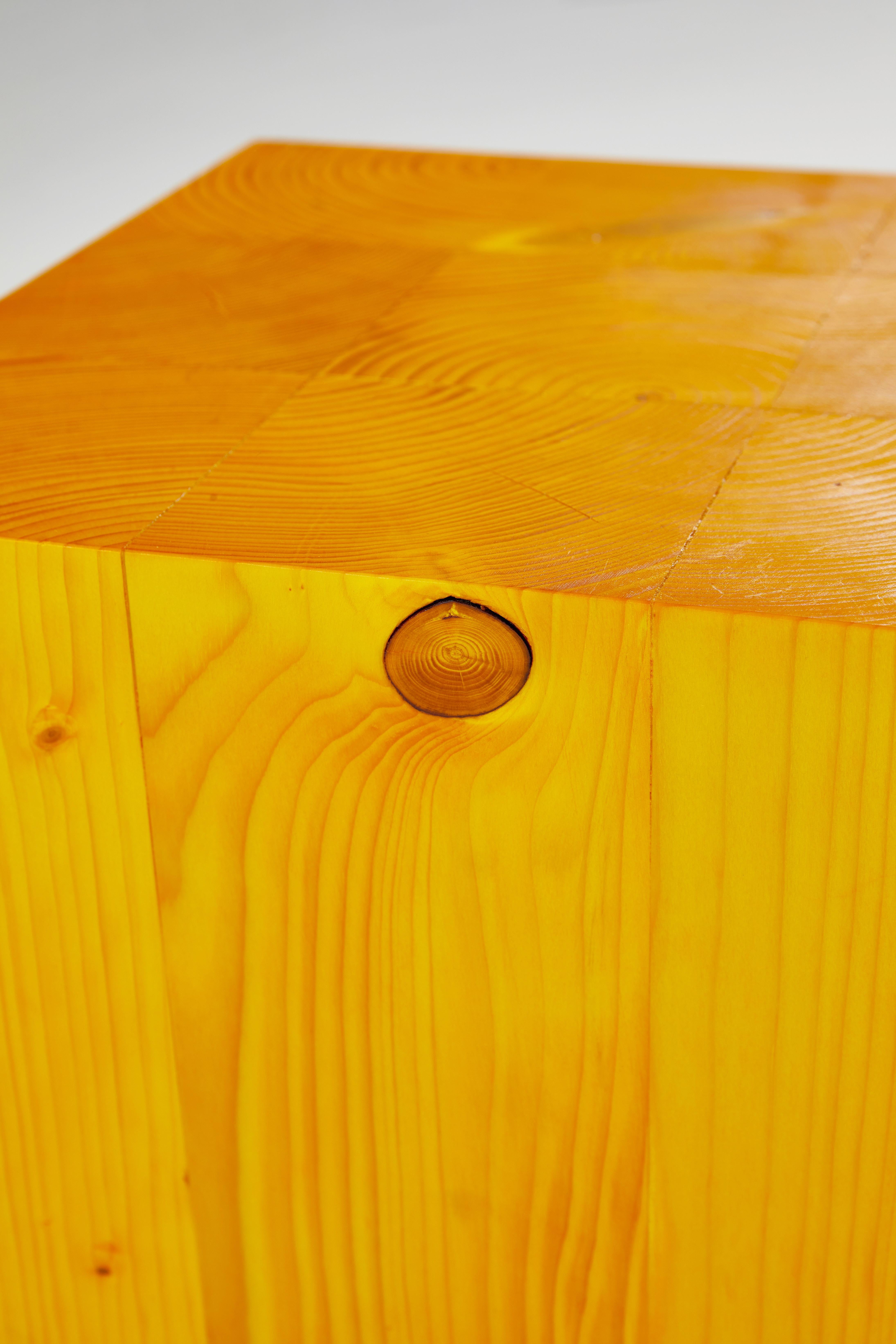 Other ARC-F4 Side Table in Yellow Stained Spruce Wood by Heilig Objects For Sale