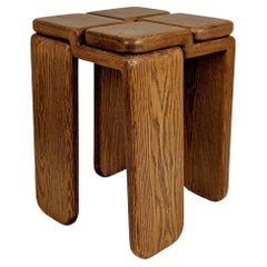 Knot Solid Red Oak Stool by Luis Gimeno