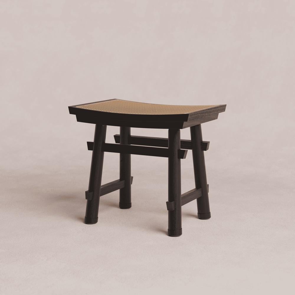 Torii Oak and Rattan Stool by Luis Gimeno
Dimensions: D 35 x W 40 x H 45 cm
Materials: Oak, rattan.

Available in Red or Black. Please contact us.

For this stool, I have been inspired by a Torii gate.
The main role of Torii gates is to distinguish