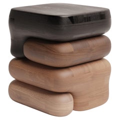 Gradient 01 Oak, Chestnut, Ash and Beech Wood Stool by Luis Gimeno