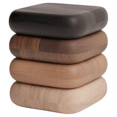 Gradient 02 Oak, Chestnut, Ash and Beech Wood Stool by Luis Gimeno