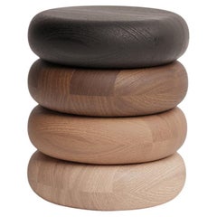 Gradient 03 Oak, Chestnut, Ash and Beech Wood Stool by Luis Gimeno