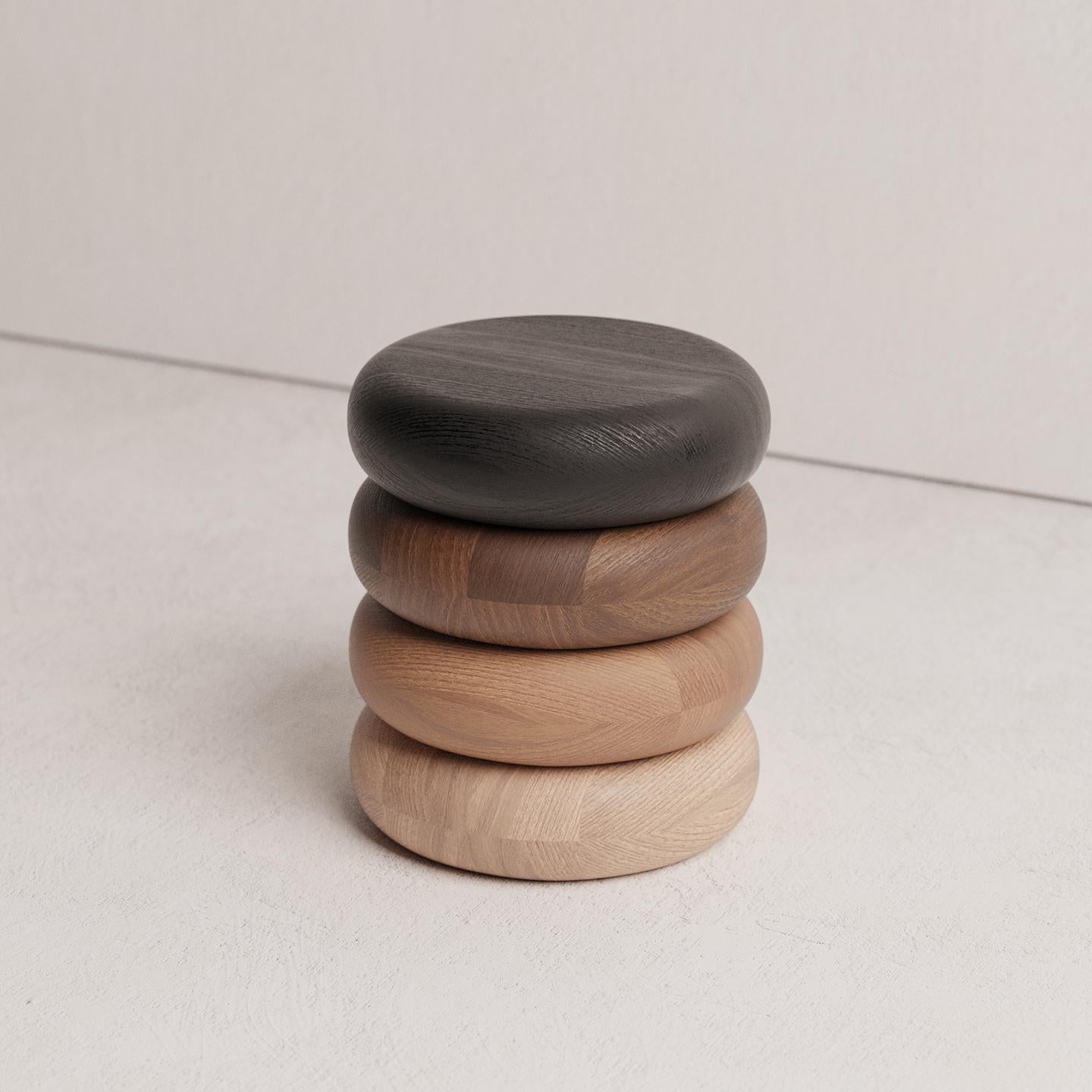 Gradient 03 Oak, Chestnut, Ash and Beech Wood Stool by Luis Gimeno In New Condition For Sale In Geneve, CH
