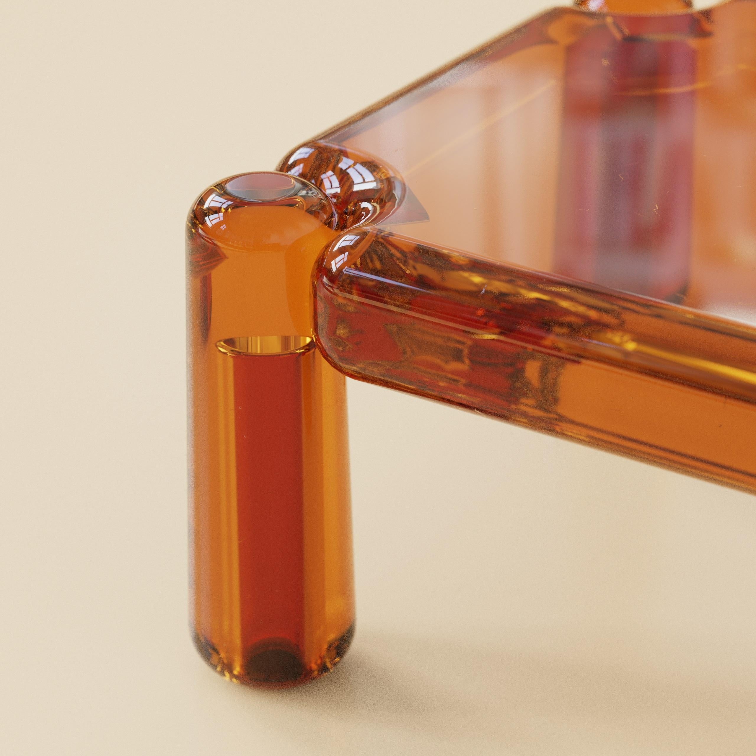 Candy Square Translucent Resin Coffee Table by Luis Gimeno In New Condition For Sale In Geneve, CH