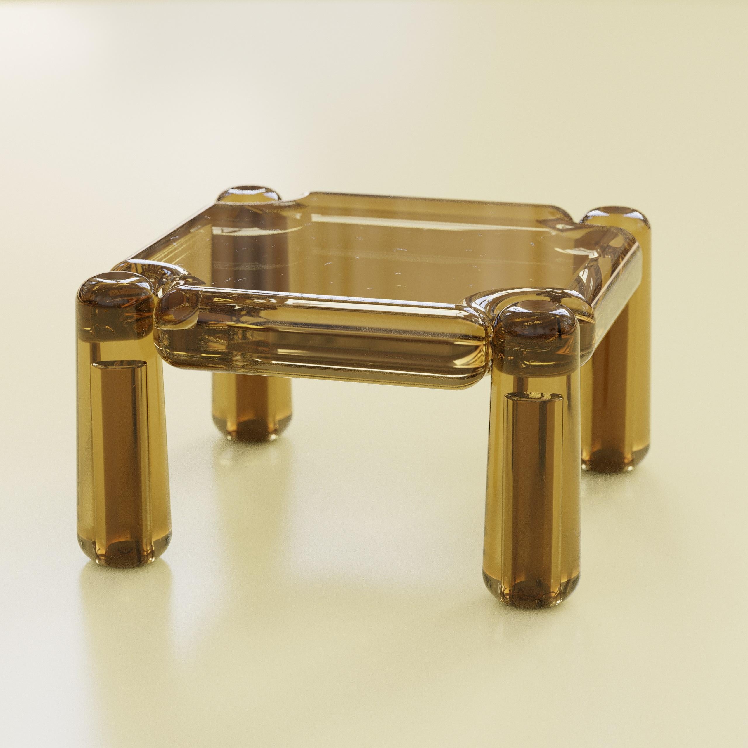Contemporary Candy Square Translucent Resin Coffee Table by Luis Gimeno For Sale