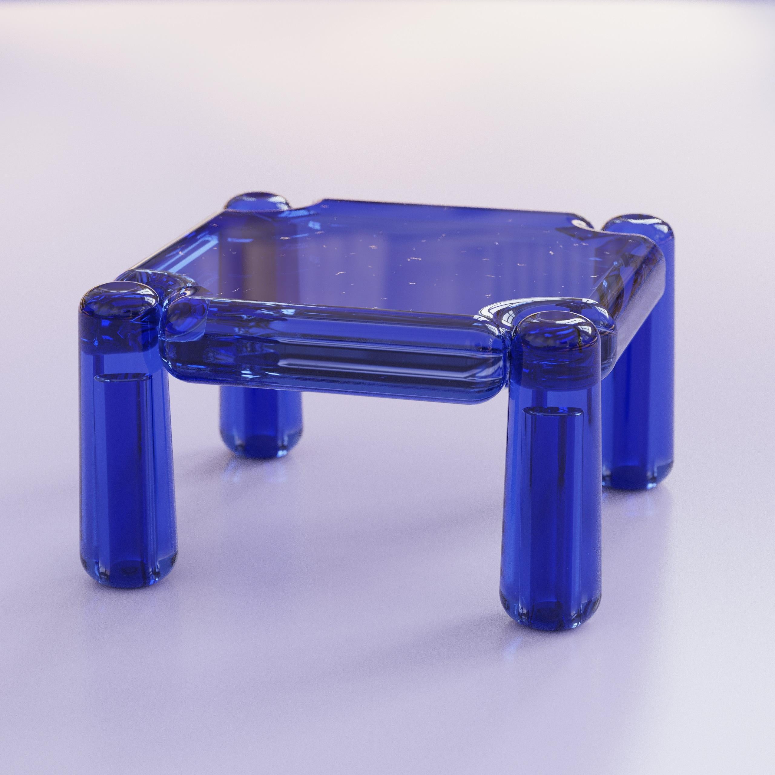 Candy Square Translucent Resin Coffee Table by Luis Gimeno For Sale 1