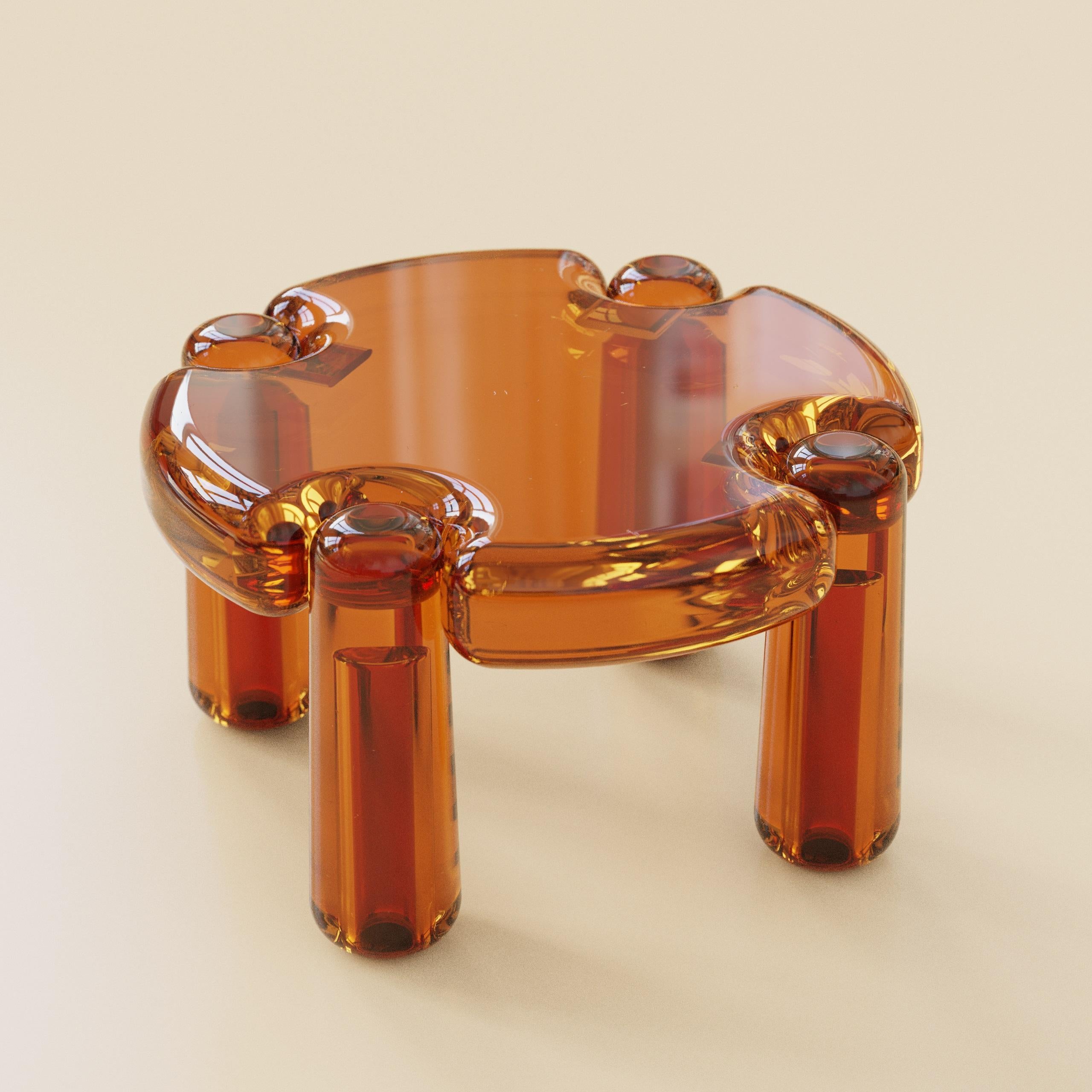 Candy Runder couchtisch aus transluzentem kunstharz by Luis Gimeno (Postmoderne) im Angebot