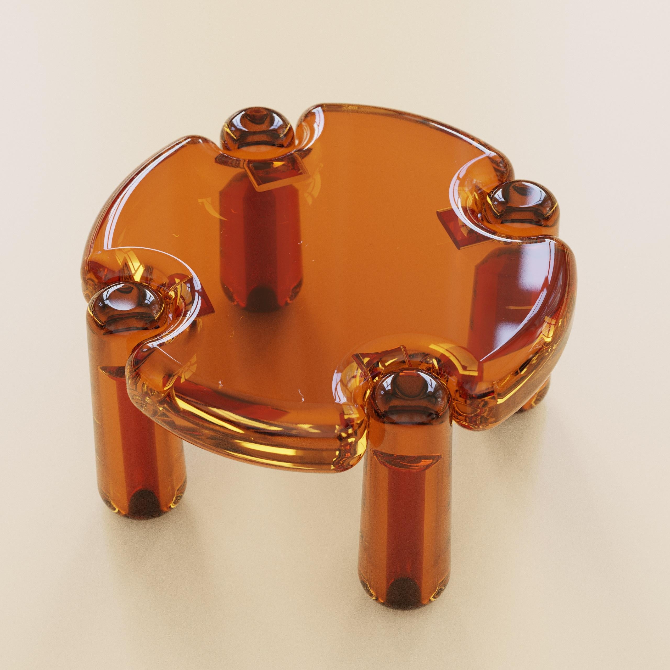 Candy Runder couchtisch aus transluzentem kunstharz by Luis Gimeno (Harz) im Angebot