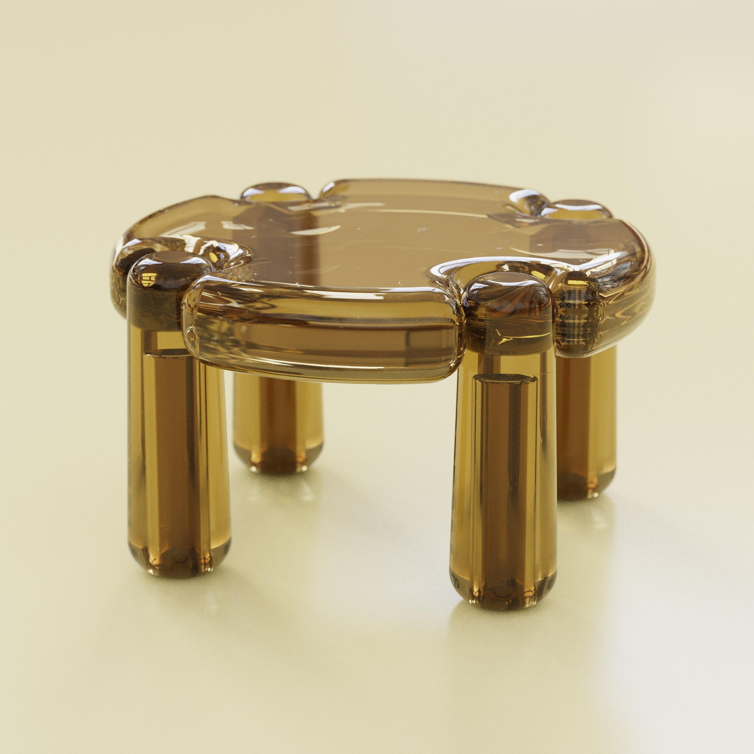 Candy Runder couchtisch aus transluzentem kunstharz by Luis Gimeno im Angebot 4