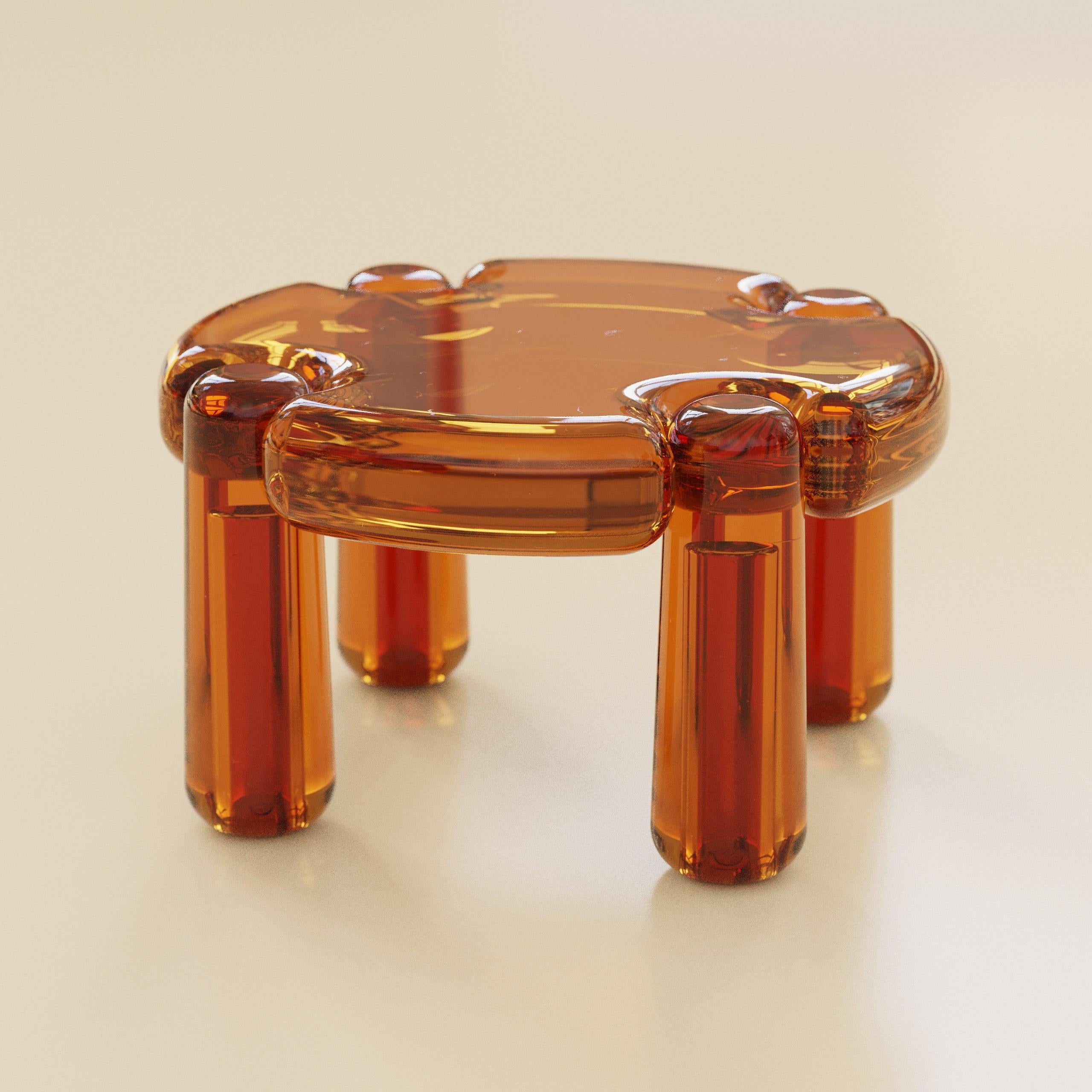 Candy Runder couchtisch aus transluzentem kunstharz by Luis Gimeno im Angebot 1