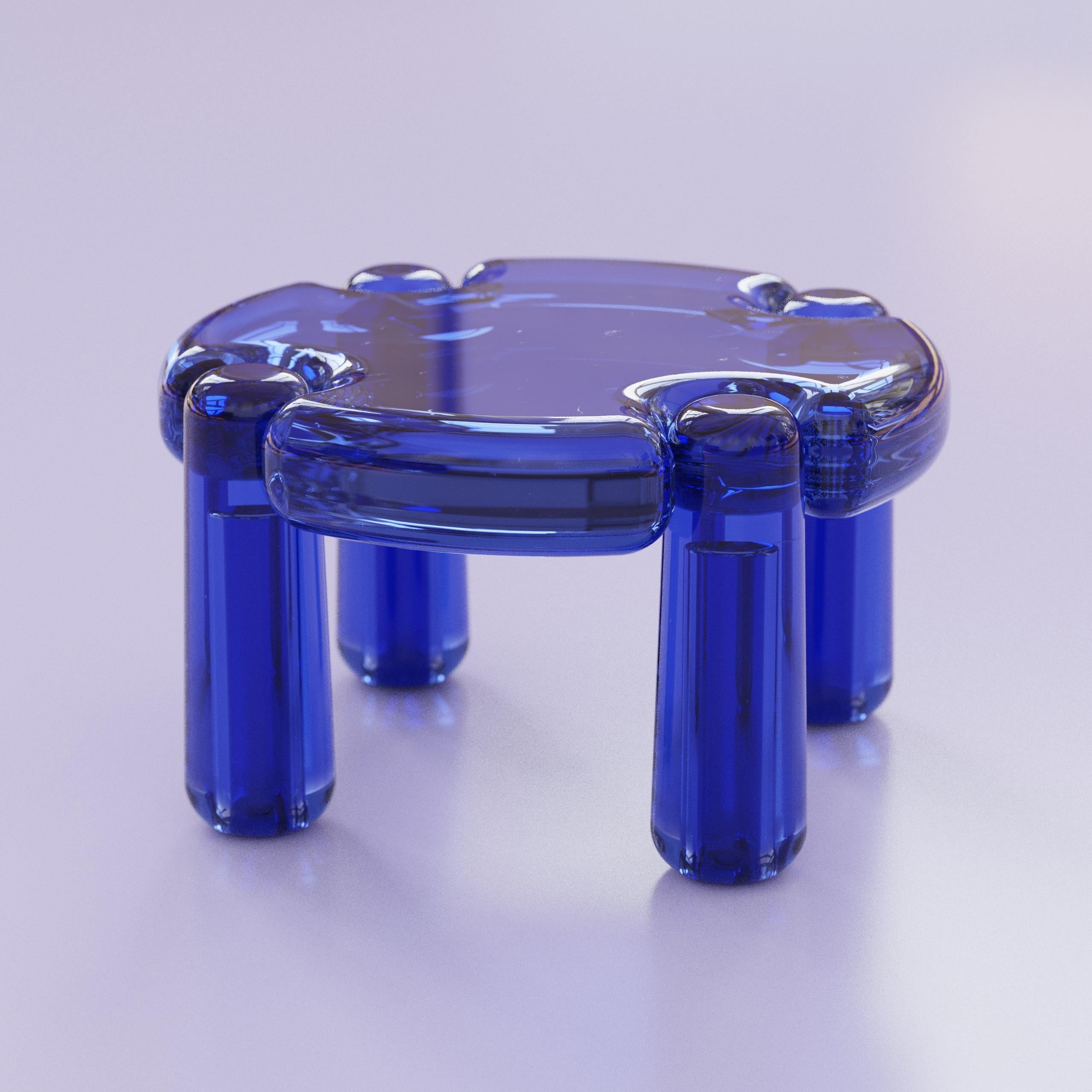 Candy Runder couchtisch aus transluzentem kunstharz by Luis Gimeno im Angebot 3