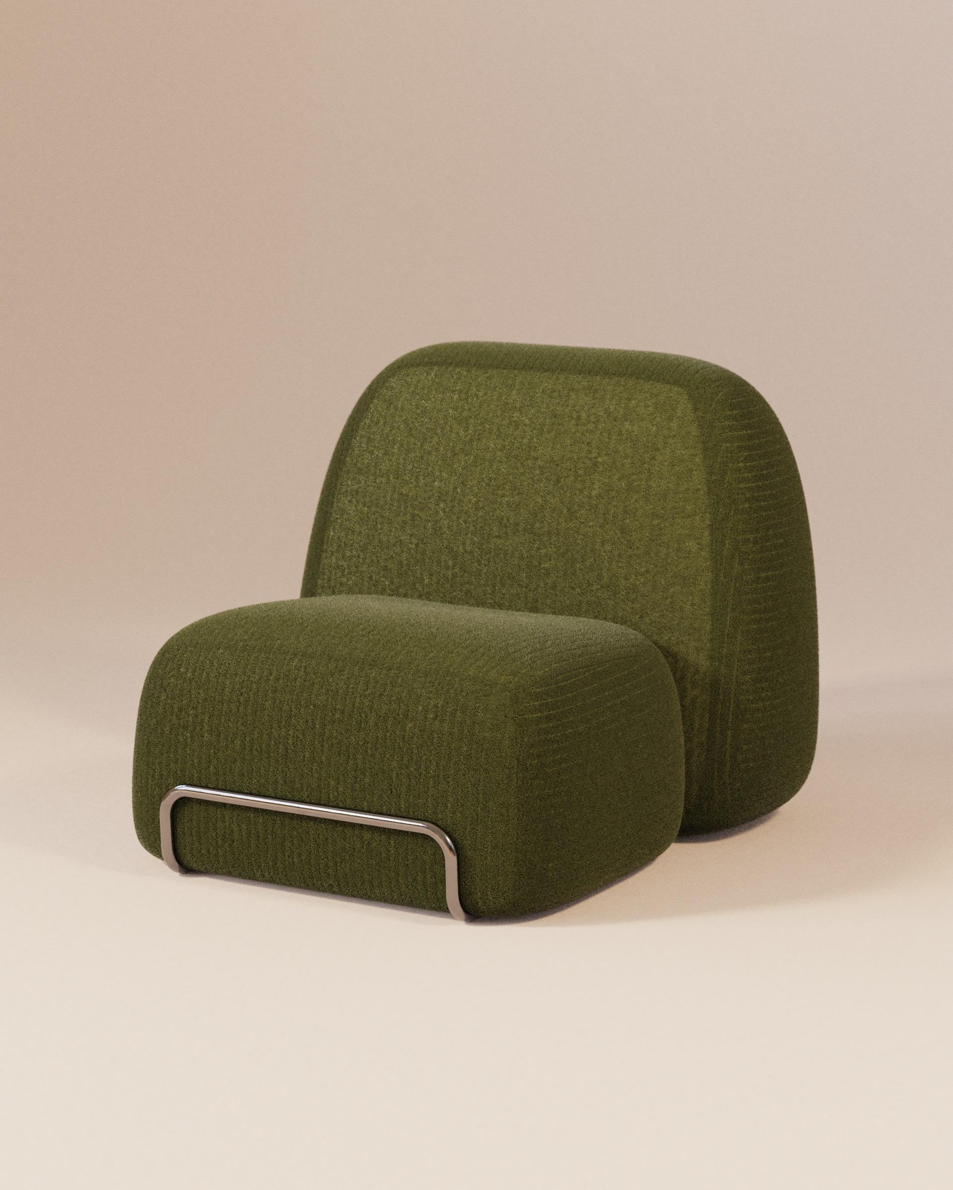 Metal Armless High Backrest Upholstery Sofa by Luis Gimeno For Sale