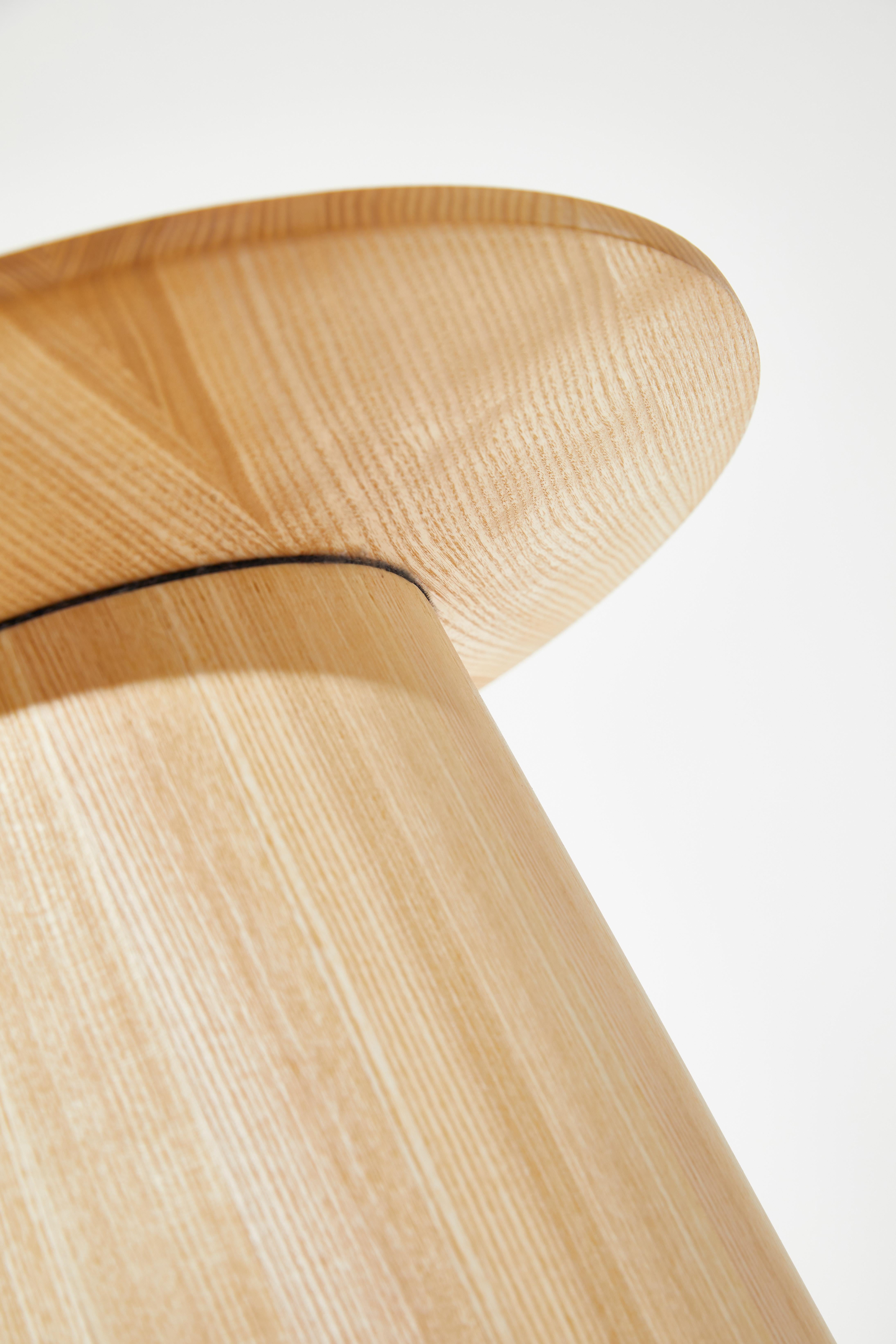 Post-Modern Mushrooms-PS Side Table In Natural Ash Wood by Heilig Objects For Sale
