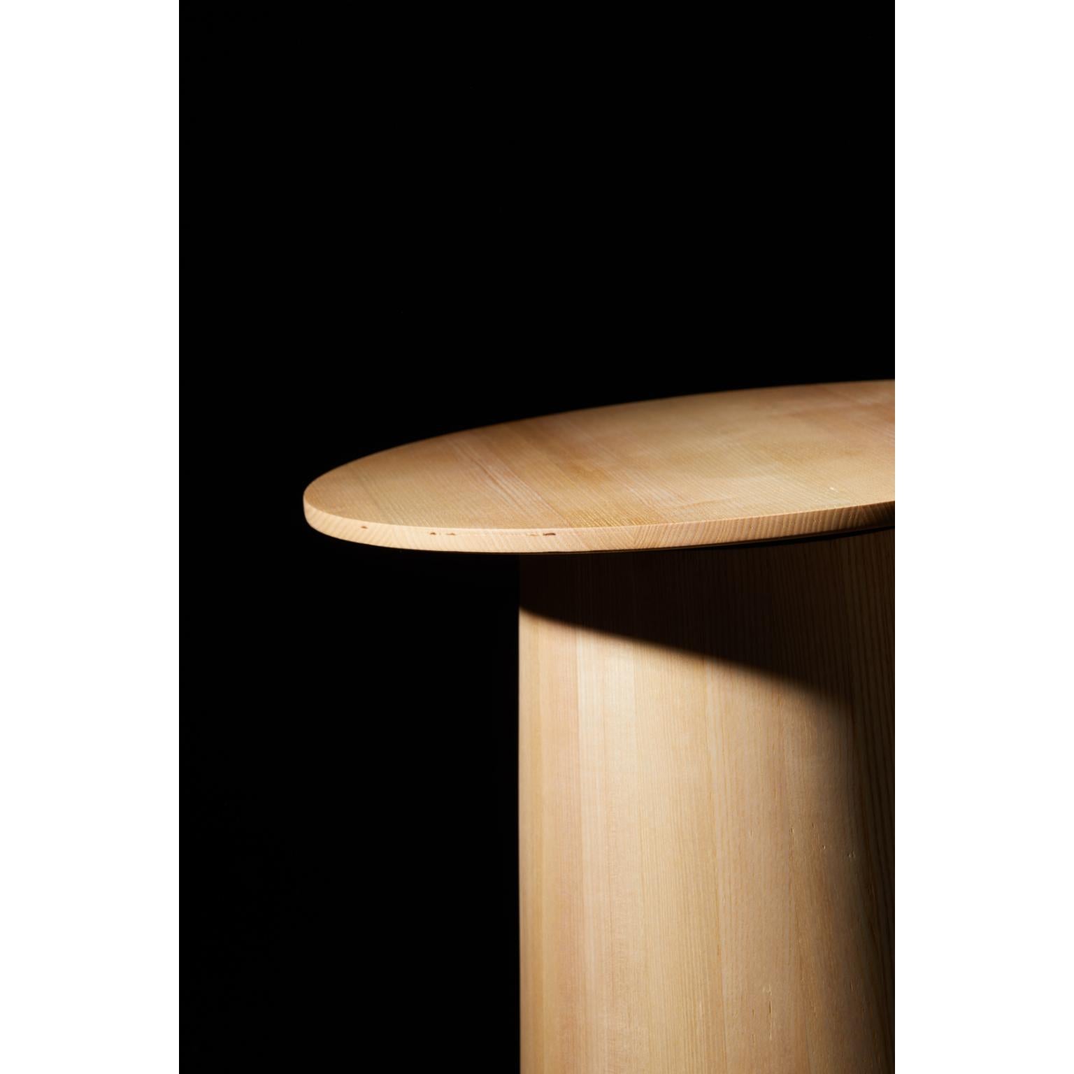 Mushrooms-PS Side Table In Natural Ash Wood by Heilig Objects In New Condition For Sale In Geneve, CH