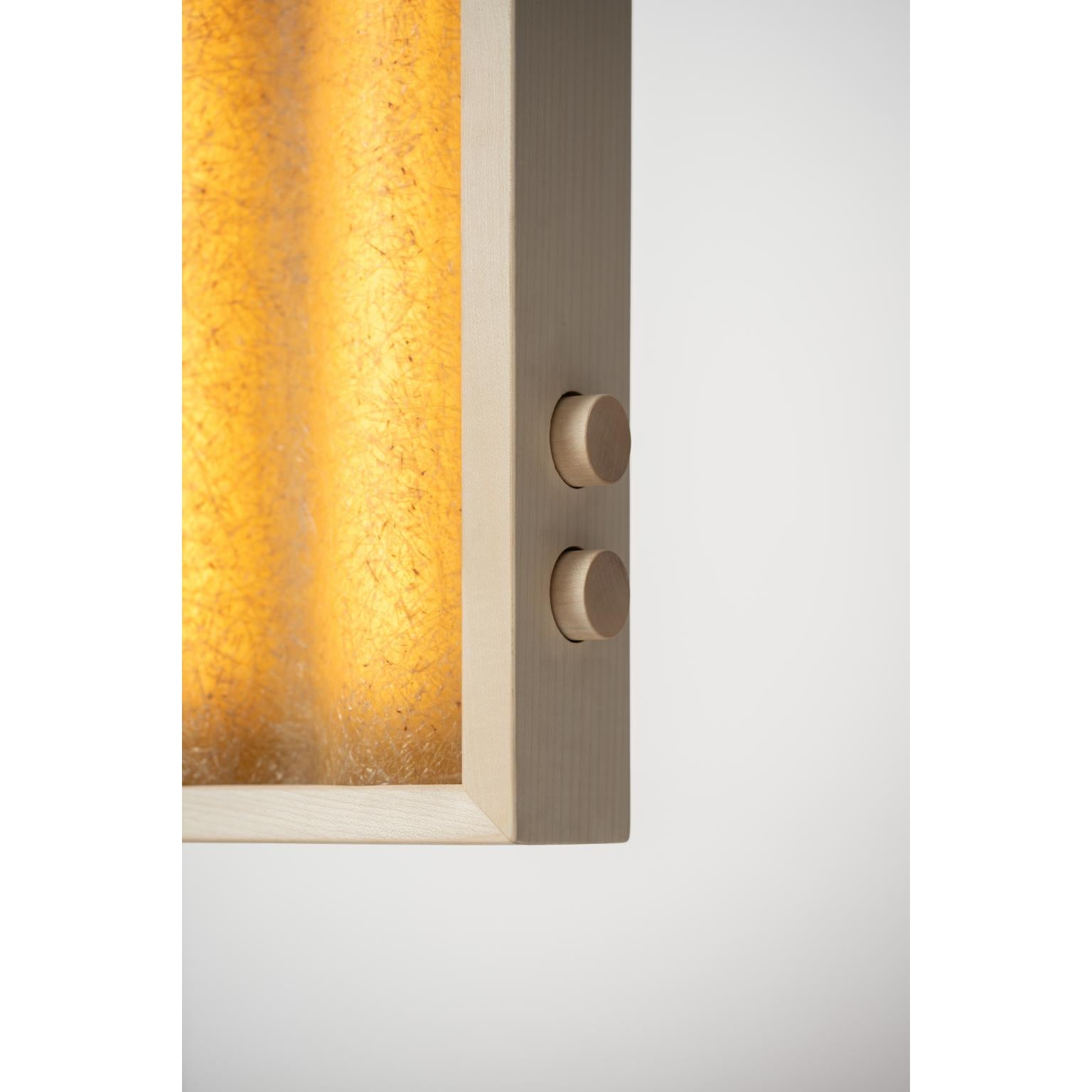 Oak Königswinter Mono Lighting Sculpture in Fiberglass & Maple by Heilig Objects For Sale