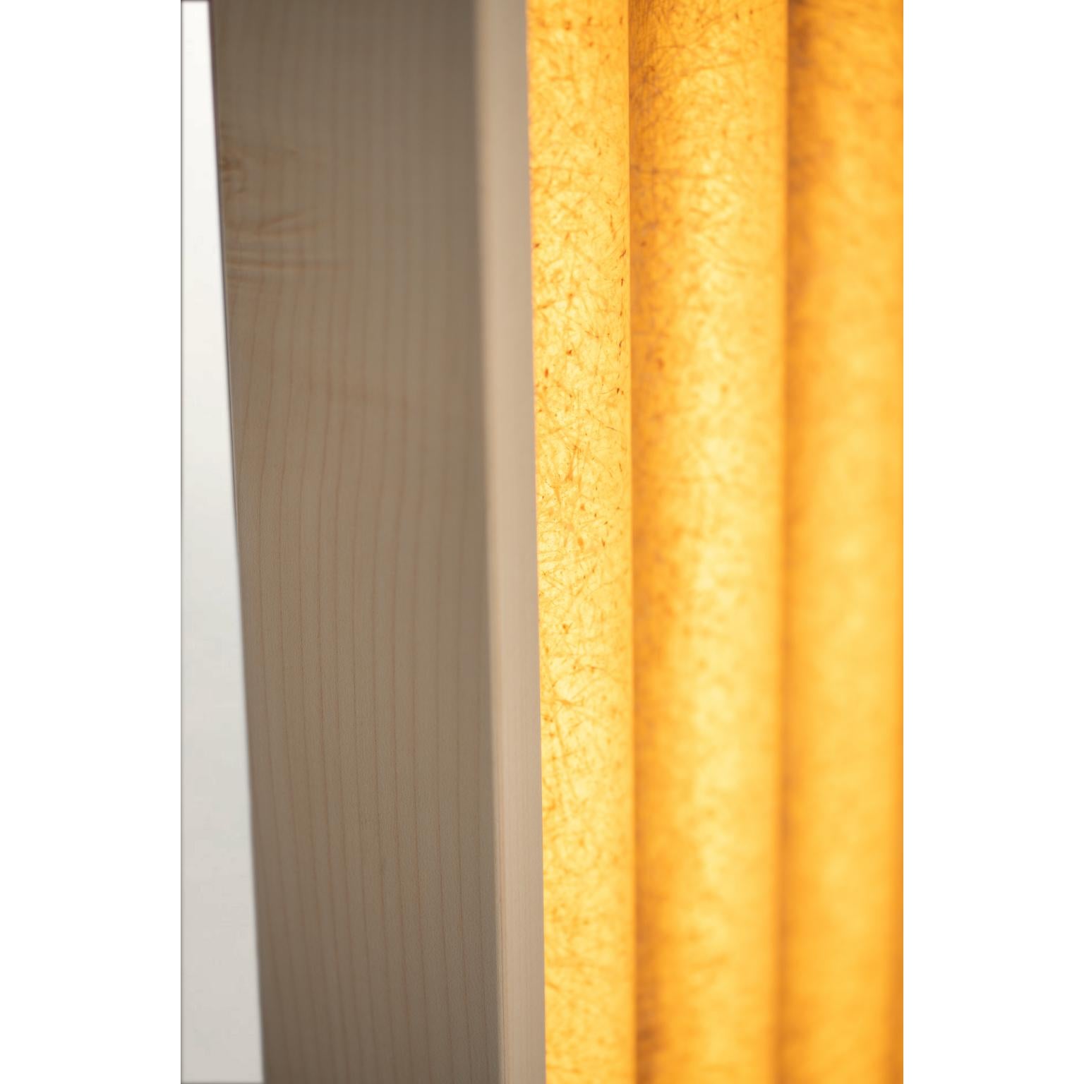 Contemporary Königswinter Mono Lighting Sculpture in Fiberglass & Maple by Heilig Objects For Sale