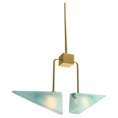 Lampe suspendue Equinox en laiton et verre brillant Ajoite par Bianco Light + Space
