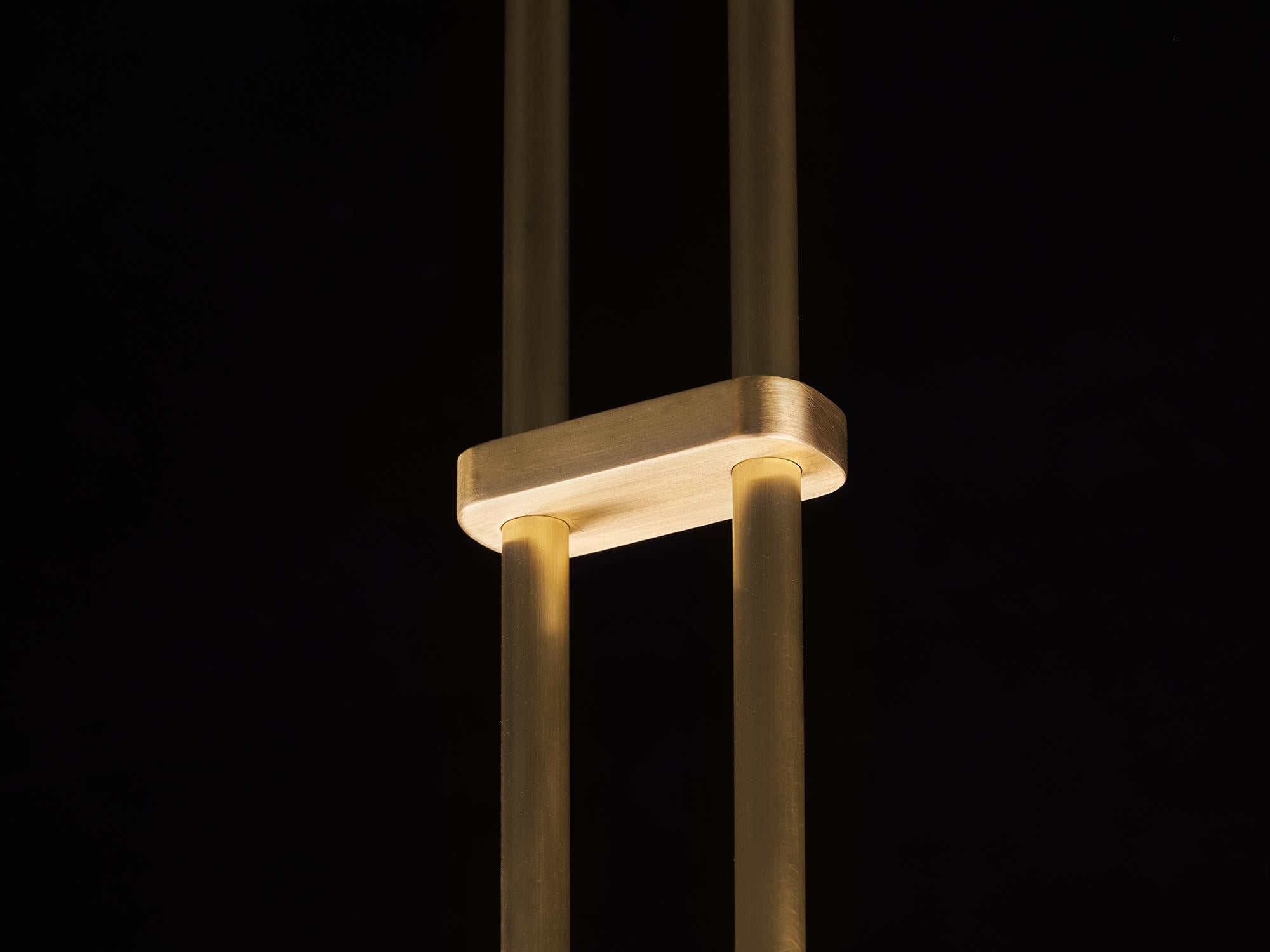 Other Eos Pendant Lamp in Brass & Quartz Glossy Glass by Bianco Light + Space For Sale