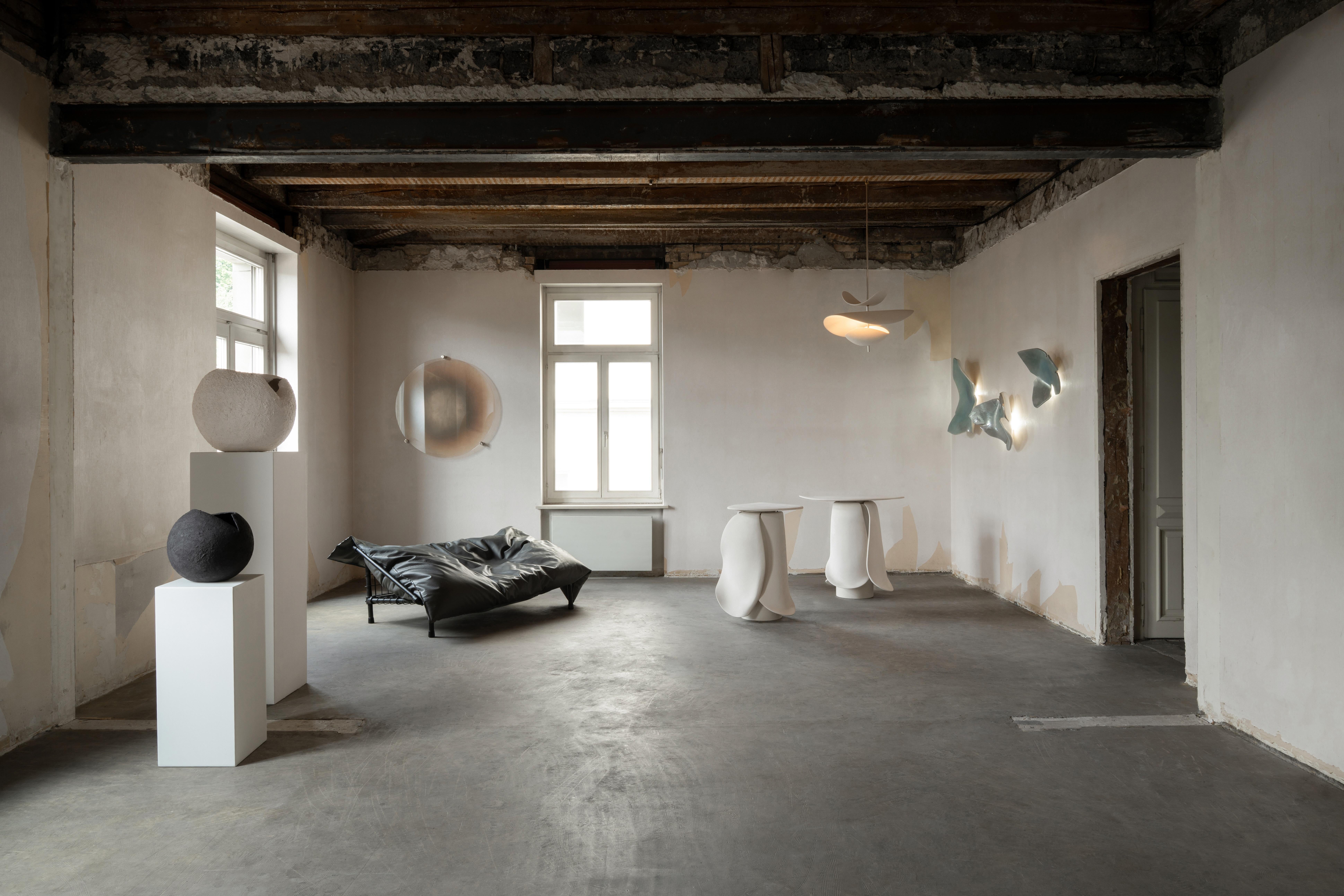 Post-Modern Ceramic and Wood Console by Elsa Foulon For Sale