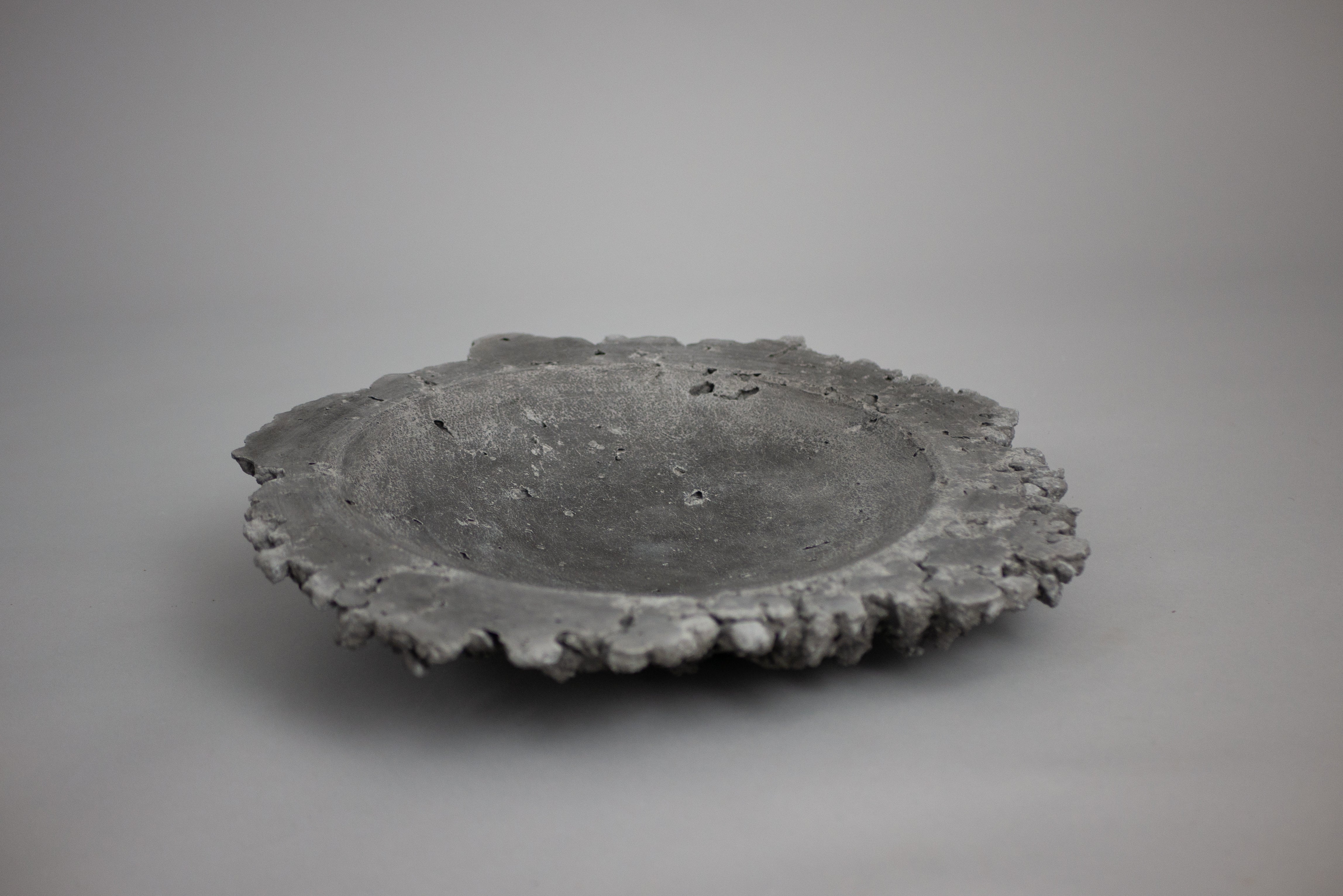 Italian Small Artificial Formations Concrete Plate by Davide Ronco For Sale