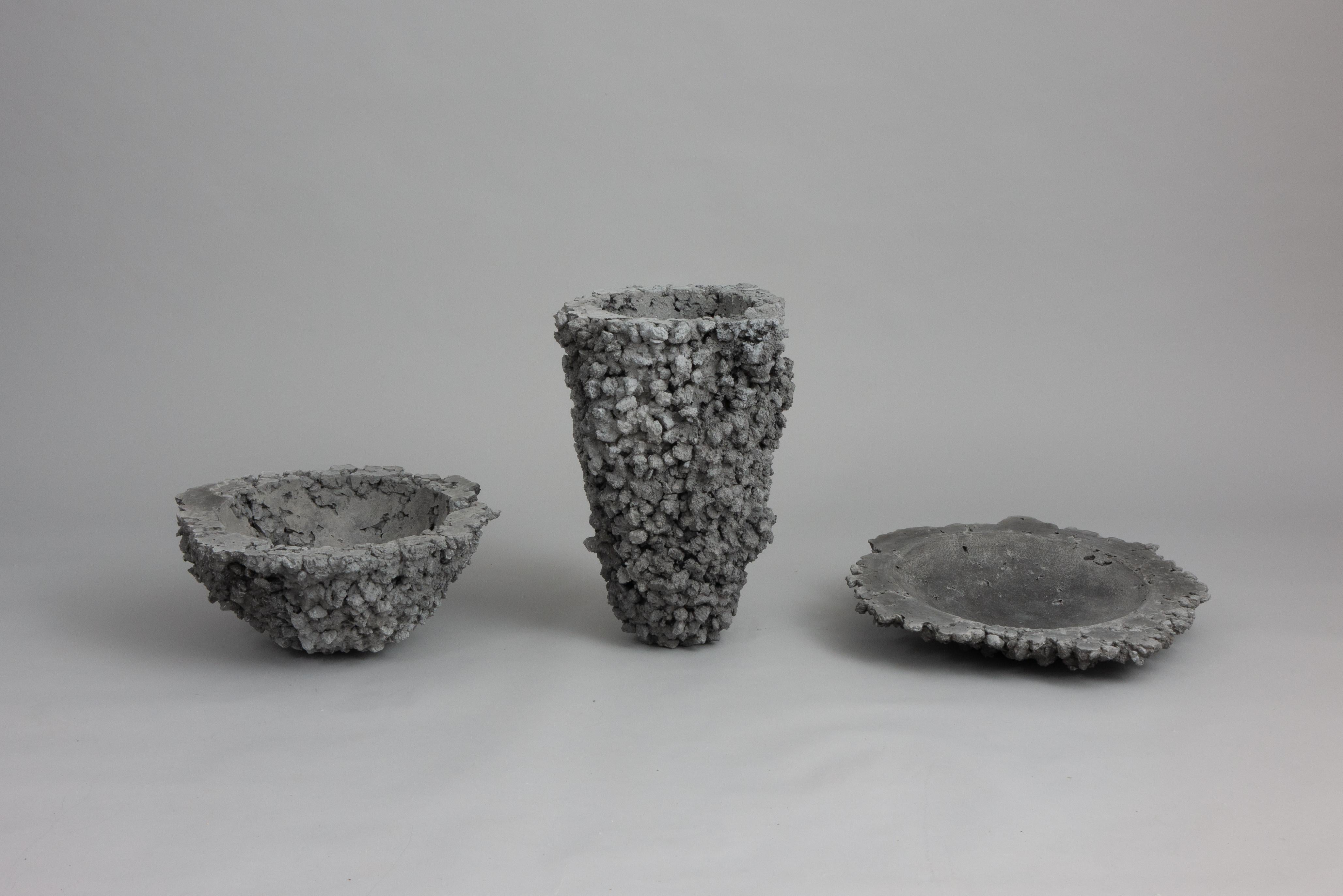 Contemporary Small Artificial Formations Concrete Plate by Davide Ronco For Sale