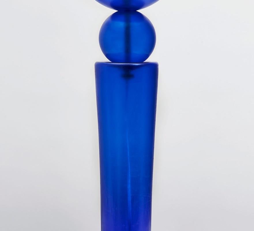 Post-Modern Totem 2 Table Lamp in Cobalt Glossy Glass by Bianco Light + Space For Sale