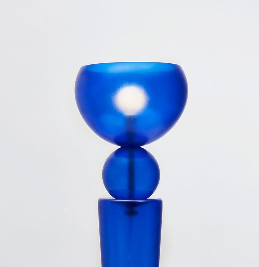 American Totem 2 Table Lamp in Cobalt Glossy Glass by Bianco Light + Space For Sale