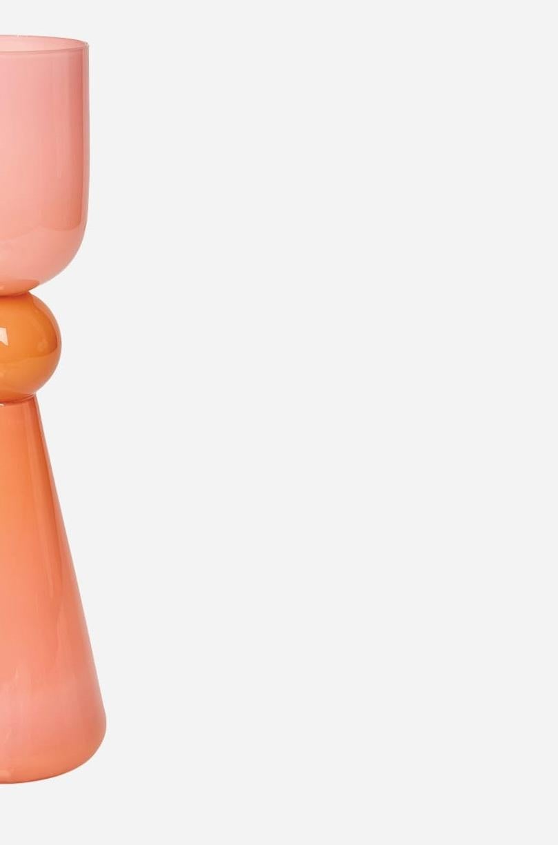 Mini lampe de bureau Totem en verre brillant corail par Bianco Light + Space Neuf - En vente à Geneve, CH