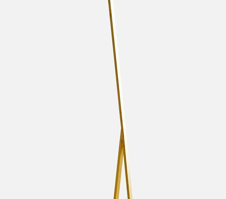 Americano Lampada da terra AnNur in vetro lucido Ajoite e ottone spazzolato di Bianco Light + Space in vendita