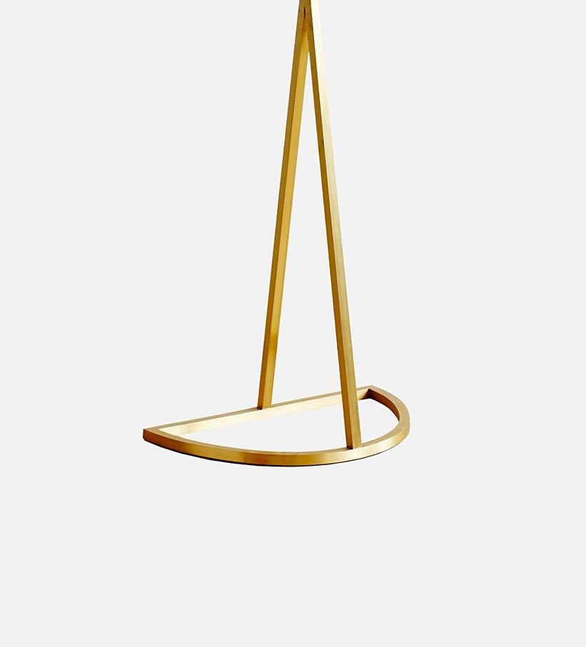 Altro Lampada da terra AnNur in vetro lucido Ajoite e ottone spazzolato di Bianco Light + Space in vendita