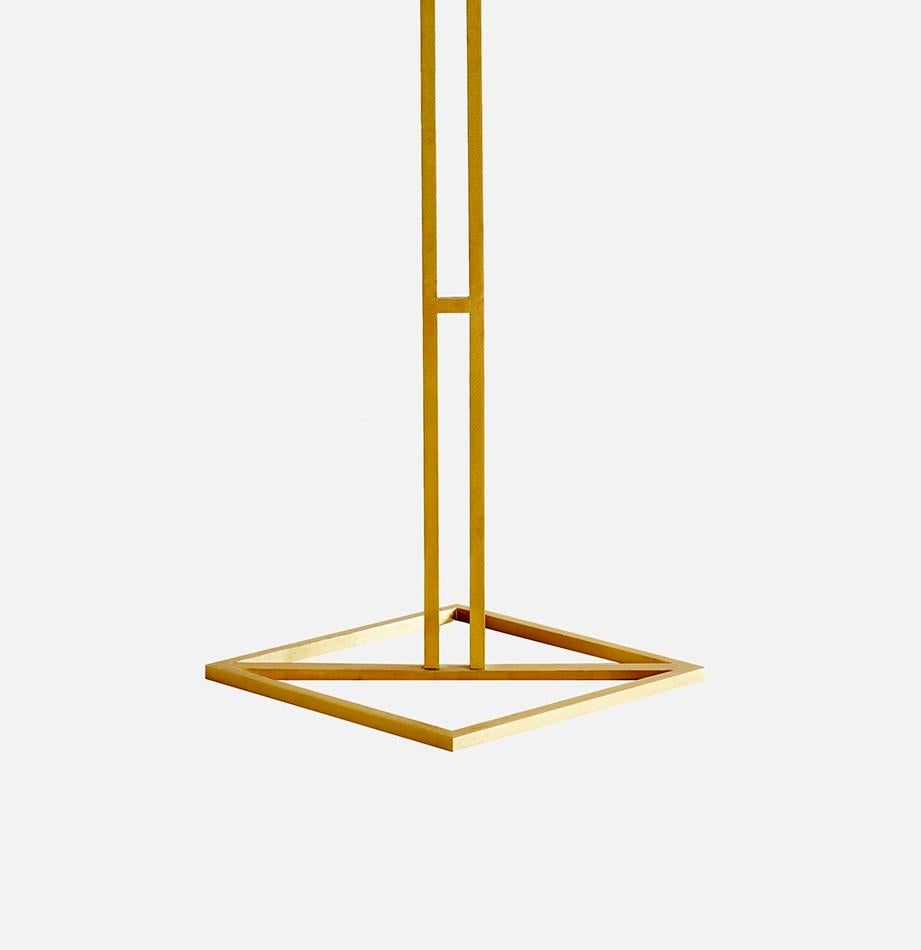 Other Cyrus Floor Lamp in Quartz Glossy Glass & Brushed Brass by Bianco Light + Space For Sale