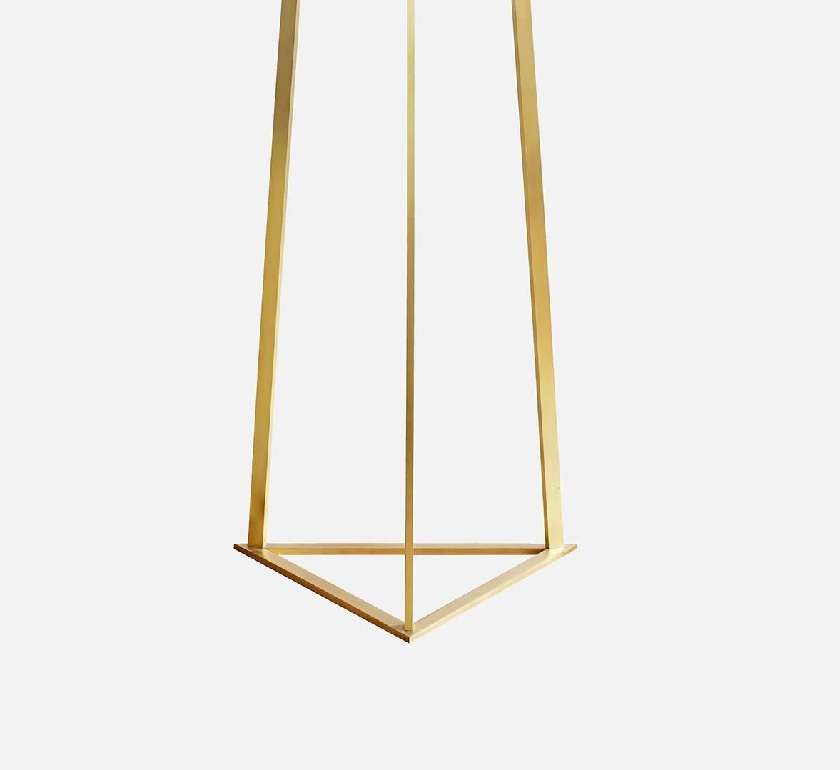 Other Yassin Floor Lamp in Emerald Glossy Glass & Brass by Bianco Light + Space For Sale