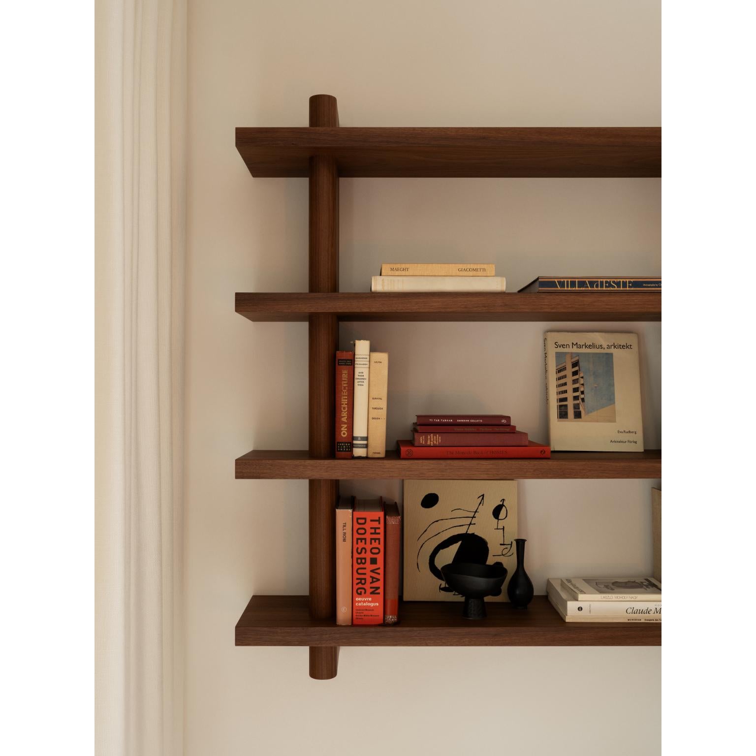 Swedish Edge Shelf in Walnut Veneer With Satin Clear Coat by Veermakers For Sale