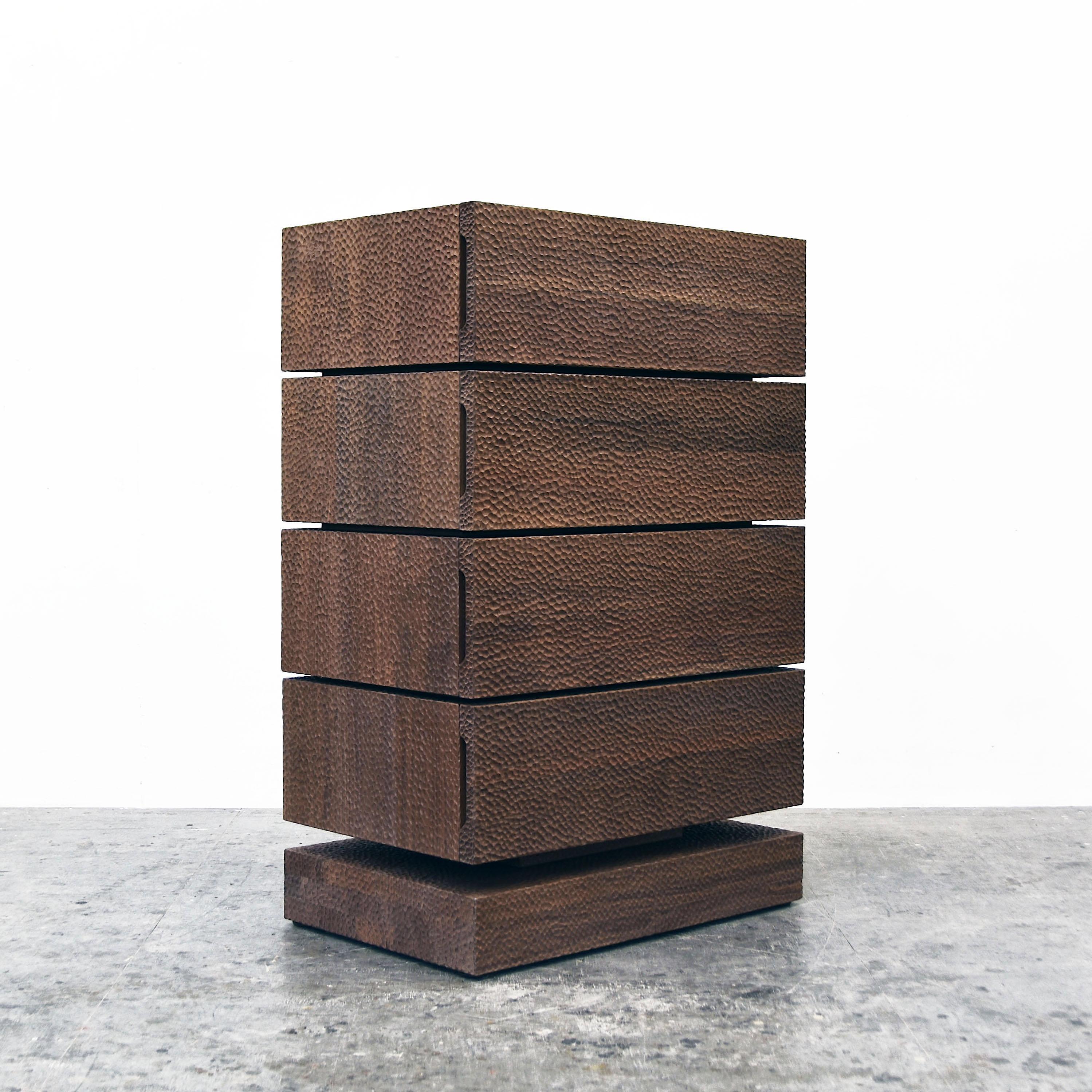 Modern Carved and Walnut BW-D1 Dresser by John Eric Byers For Sale