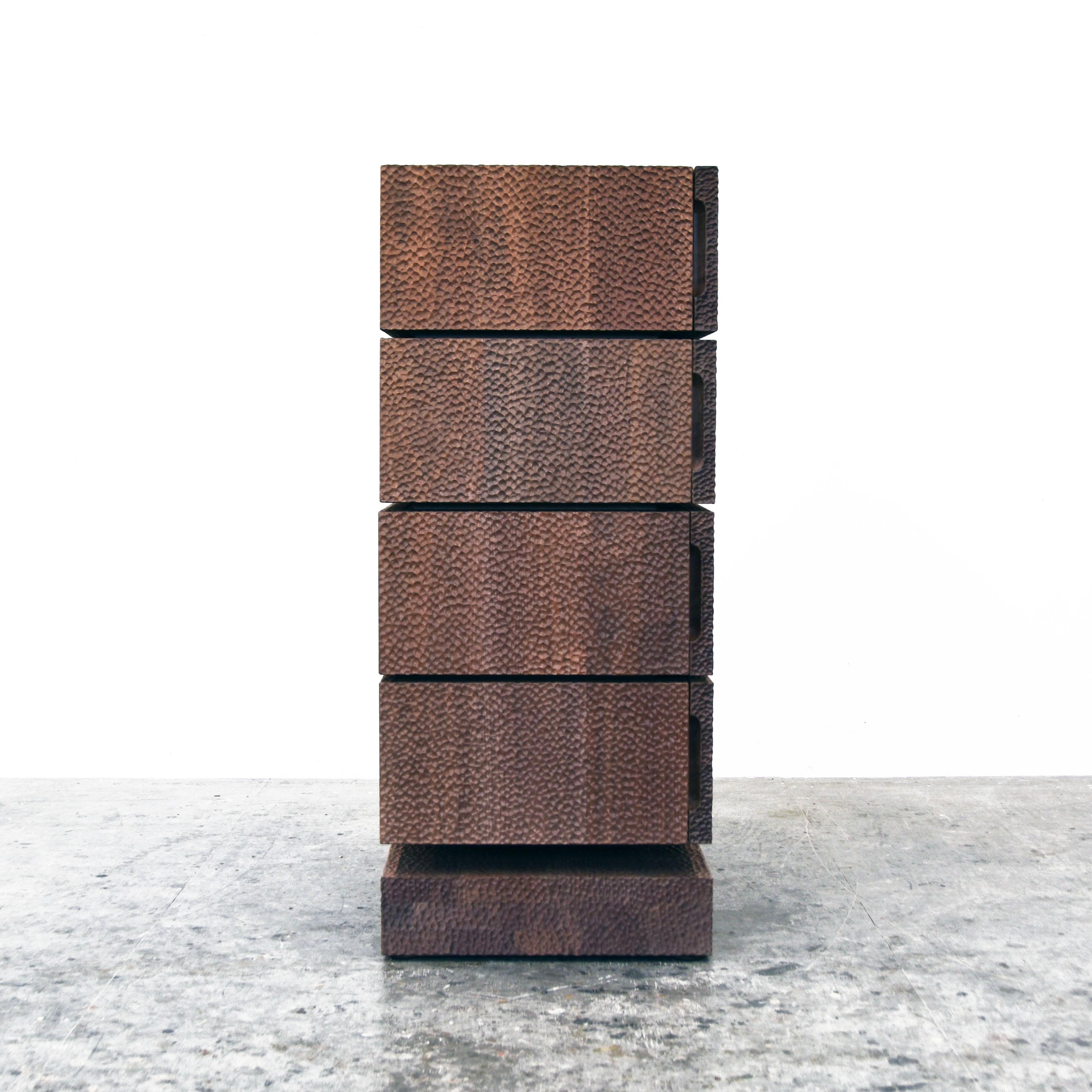 Carved and Walnut BW-D1 Dresser by John Eric Byers In New Condition For Sale In Geneve, CH