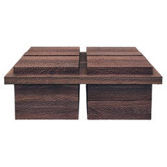 Carved and Walnut BW-4S Table Bench by John Eric Byers
