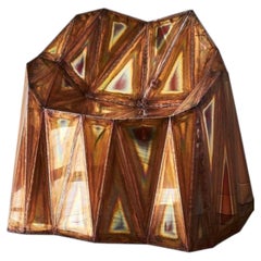 Fernando Chair Closed Sides in Welded Mirror-Polished Copper by Julian Mayor