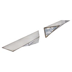 Set di 2 mensole a specchio in acciaio inox lucidato a specchio di Julian Mayor