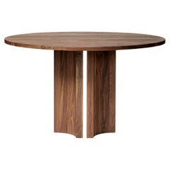 Tavolo da pranzo rotondo Aperta C1 120 in noce americano di Mokko Amsterdam