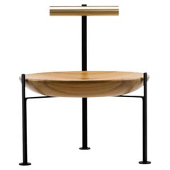Holz, Messing und Glas Poltrona Canoa von Atelier Andre Ferri