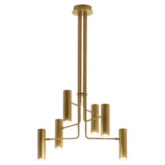 Suspension TF660 en laiton satiné avec diffuseurs tubulaires orientables par Daluce