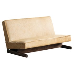 Ut 02 Cowhide and Walnut Sofa by Sing Chan