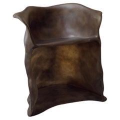 Moss Brown Formless Fiberglass Chair by kar