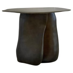 Moss Brown Formless Fiberglass Round Table by kar